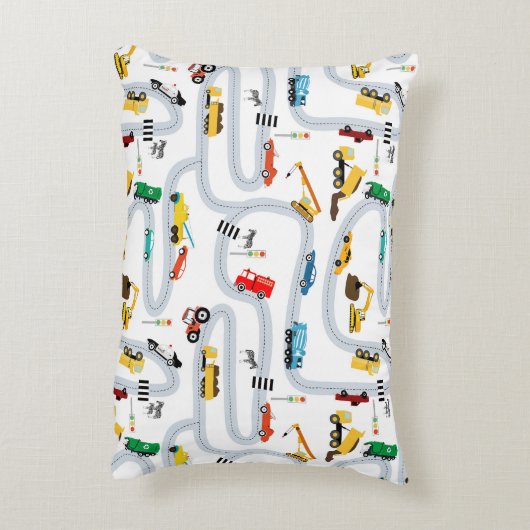 輸送車両車トラック道路ボーイズ アクセントクッション (裏面(縦))