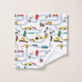 輸送車両車トラック道路ボーイズ バスタオルセット (ウォッシュタオル)