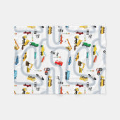 輸送車両車トラック道路ボーイズ フリースブランケット (正面(横))