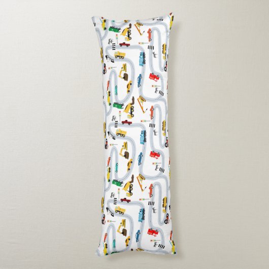 輸送車両車トラック道路ボーイズ ボディピロー (裏面 (縦))