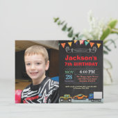 輸送車誕生日写真招待状 招待状 (スタンド正面)