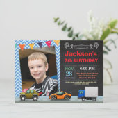 輸送車誕生日写真招待状 招待状 (スタンド正面)