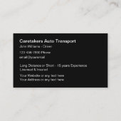 輸送車車のの搬送テーマ 名刺 (裏面)