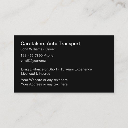 輸送車車のの搬送テーマ 名刺 (裏面)