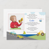 輸送《キリスト教》洗礼式や命名式招待状 招待状 (正面/裏面)