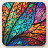 輻射ステンドグラス抽象芸術懸命プラスチック コースター (正面)