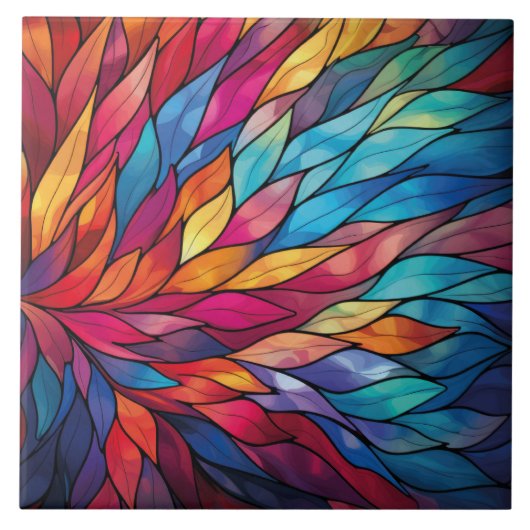 輻射ステンドグラス開花セラミックタイル タイル (正面)