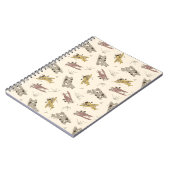 轟々たるアートデコの複葉機 - 赤黄色の模様 ノートブック (左側)