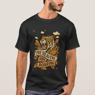 轟く天、咆哮する虎 Tシャツ 秋の聖書の詩