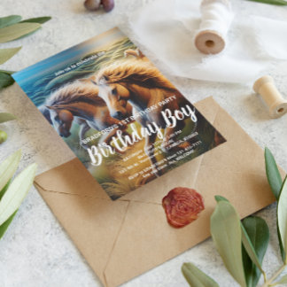 轟く蹄：走る馬の群れ ポストカード