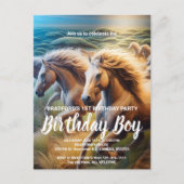 轟く蹄：走る馬の群れ ポストカード (正面)