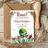 轟音かわいい恐竜男の赤ちゃん水色シャワー 招待状