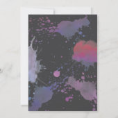 轟音かわいい抽象芸術ピンク恐竜招待状 招待状 (裏面)