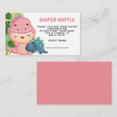 轟音これは恐竜の女の子の赤ちゃんシャワー エンクロージャーカード (正面/裏面)