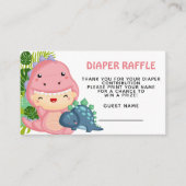 轟音これは恐竜の女の子の赤ちゃんシャワー エンクロージャーカード (正面)