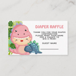 轟音これは恐竜の女の子の赤ちゃんシャワー エンクロージャーカード