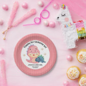 轟音これは恐竜の女の子の赤ちゃんシャワー ペーパープレート (パーティー)