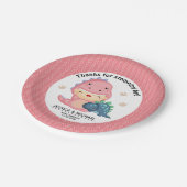 轟音これは恐竜の女の子の赤ちゃんシャワー ペーパープレート (アングル)