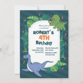 轟音でおもしろい!手描き恐竜誕生日 招待状 (正面)