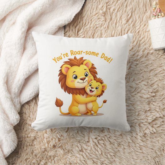 轟音のあるパパ枕🦁可愛いライオンハグ父の日 クッション (ブランケット)