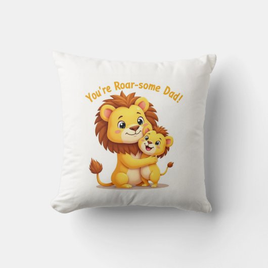 轟音のあるパパ枕🦁可愛いライオンハグ父の日 クッション (正面)