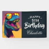 轟音のある青い恐竜の誕生日 横断幕 (横)