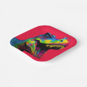 轟音のような赤い恐竜 ペーパープレート (傾斜あり)