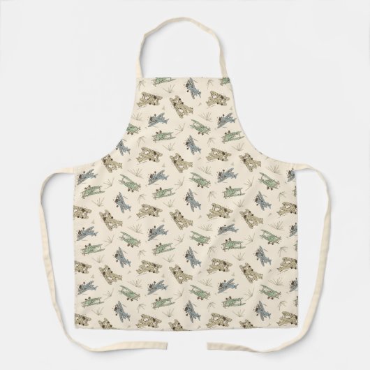 轟音のアールデコの飛行機 – 青い緑のパターン。 エプロン (正面)