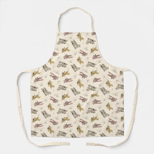 轟音のアールデコのBi飛行機 – 赤い黄色のパターン。 エプロン (正面)