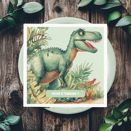 轟音のグッドタイム恐竜パーティー スタンダードカクテルナプキン