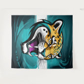 轟音のジャガー：中に獣を解放 タペストリー (正面(横))