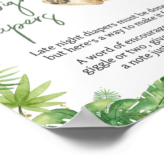 轟音のライオン赤ちゃんシャワー深夜おむつ ポスター (角)