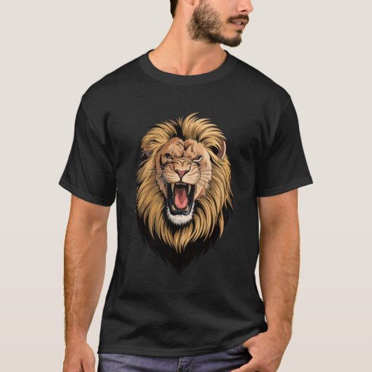 轟音のライオン顔 Tシャツ (正面)