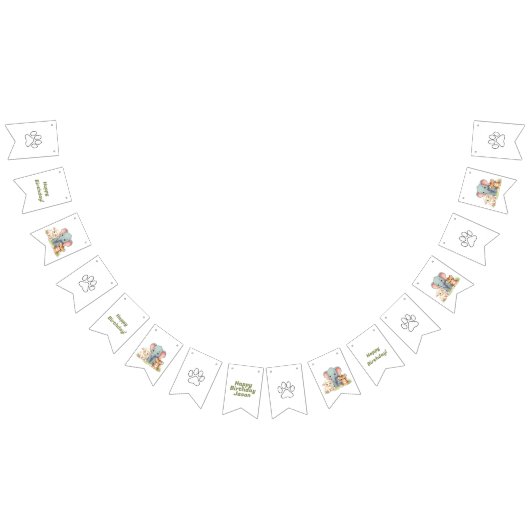 轟音の動物園の誕生日バンティングフラグ バンティングフラッグ (全)