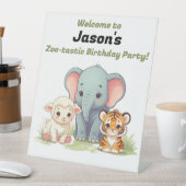 轟音の動物園誕生日台座標識 台座サイン (インサイチュ)