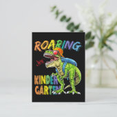 轟音の幼稚園恐竜Tレックス新学期 ポストカード (スタンド正面)