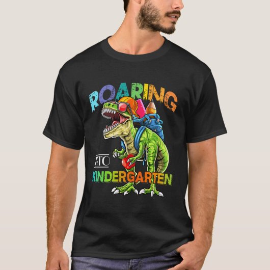 轟音の幼稚園恐竜Tレックス新学期 Tシャツ (正面)