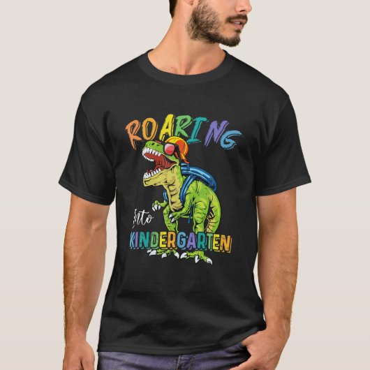 轟音の幼稚園恐竜Tレックス新学期 Tシャツ (正面)