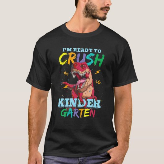 轟音の幼稚園恐竜Tレックス新学期 Tシャツ (正面)