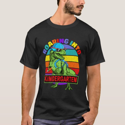 轟音の幼稚園恐竜Tレックス新学期 Tシャツ (正面)