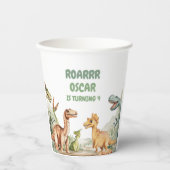 轟音の恐竜の誕生日パーティー 紙コップ (正面)