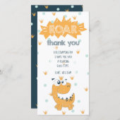 轟音の恐竜誕生日サンキューカード サンキューカード (正面/裏面)