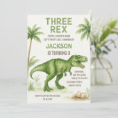 轟音の恐竜誕生日招待状 シーズンカード (スタンド正面)