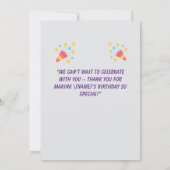 轟音の恐竜誕生日招待状 – ジャングルKi 招待状 (裏面)