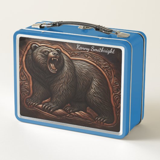 轟音の獣:レザーエッチングの威厳 メタルランチボックス (裏面)