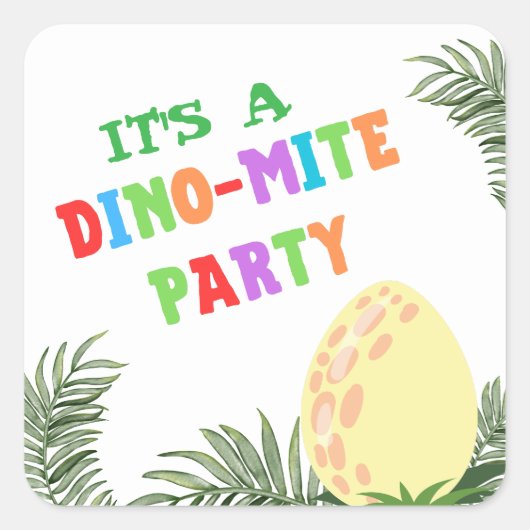 轟音の色：恐竜素晴らしの誕生日 スクエアシール (正面)