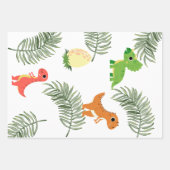 轟音の色:恐竜素晴らしの誕生日 ラッピングペーパーシート (正面3)