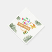 轟音の色:恐竜素晴らし誕生日招待状 スタンダードカクテルナプキン (角)