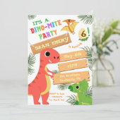 轟音の色：恐竜素晴らし誕生日招待状 招待状 (スタンド正面)