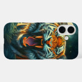 轟音の虎の月に照らされたジャングル Case-Mate iPhoneケース (裏面 (横))